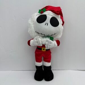 Disney Nightmare Before Christmas Jack Skellington Santa Plush 22" Tall Standing